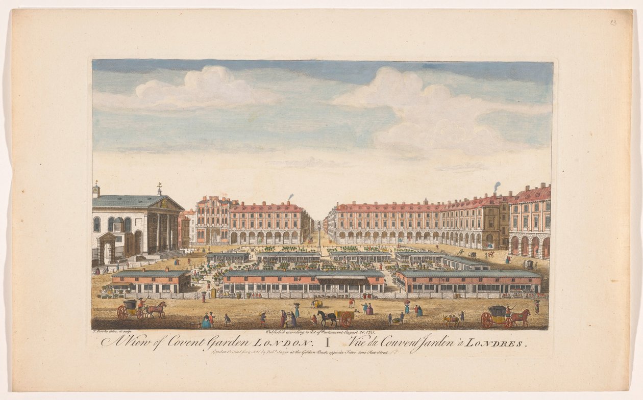 Utsikt over Covent Garden Market i London Utsikt over Covent Garden London (tittel på objekt) London (serietittel) av Robert Sayer