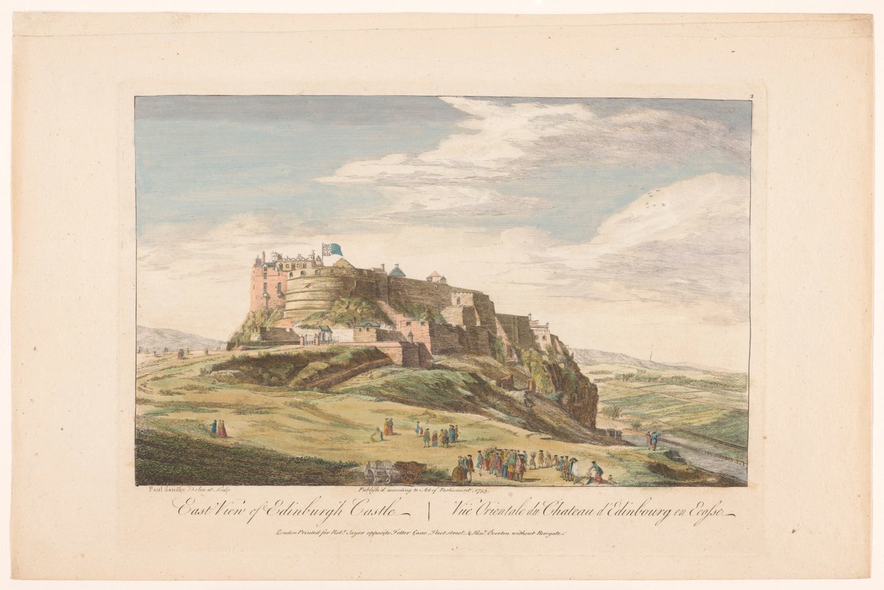 Utsikt over Edinburgh Castle Østutsikt over Edinburgh Castle (tittel på objekt) Skottland (serietittel) av Robert Sayer