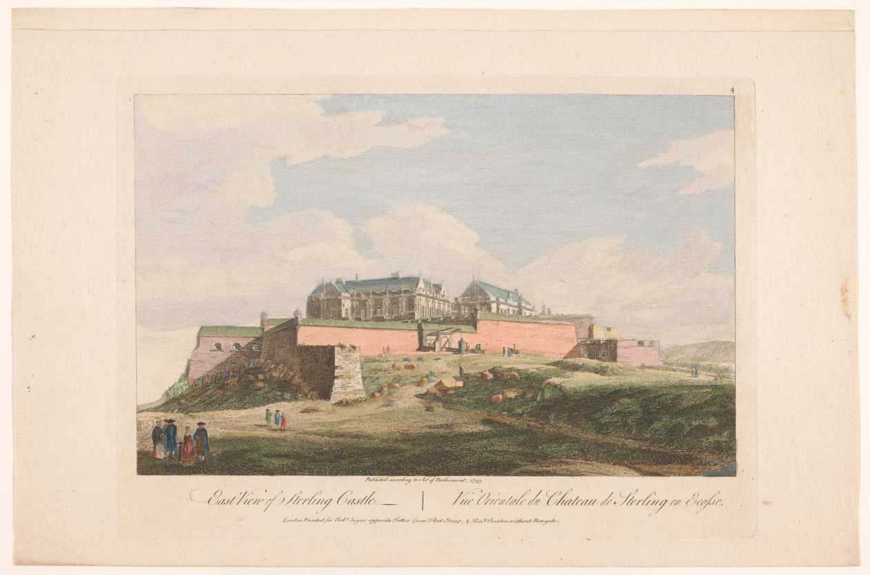 Utsikt over Stirling Castle Østutsikt over Sterling Castle (tittel på objekt) Skottland (serietittel) av Robert Sayer