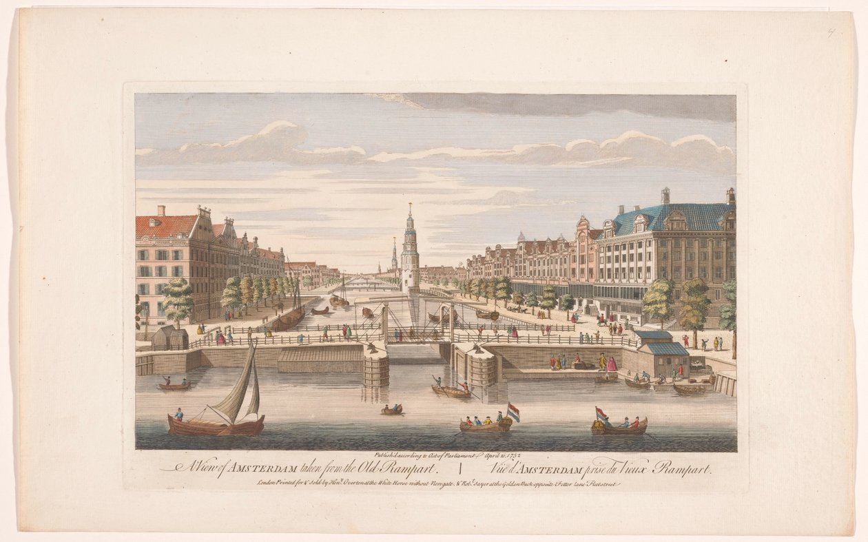 Utsikt over Oudeschans i Amsterdam sett fra IJ En utsikt over Amsterdam tatt fra den gamle vollen (tittel på objekt) Holland (serietittel) av Robert Sayer