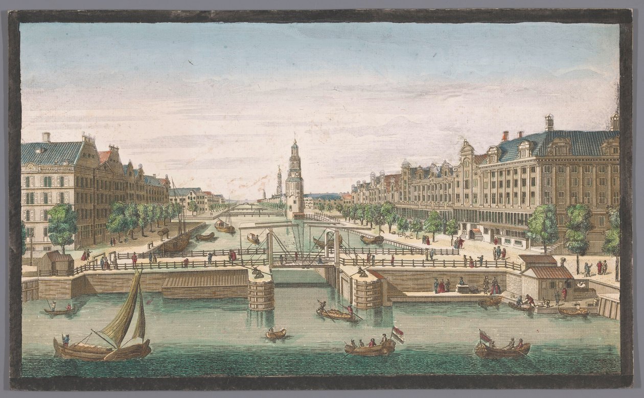 Utsikt over Oudeschans i Amsterdam sett fra IJ En utsikt over Amsterdam tatt fra den gamle vollen (tittel på objekt) Holland (serietittel) av Robert Sayer