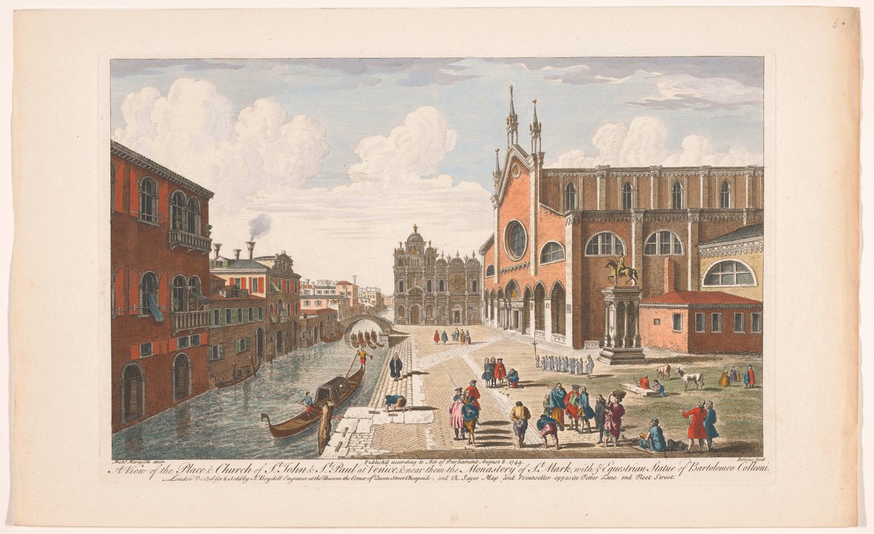Utsikt over kirken Santi Giovanni e Paolo i Venezia En utsikt over St. John & St. Paul-plassen og kirken i Venezia (...) (tittel på objektet) Venezia (serietittel) av Robert Sayer