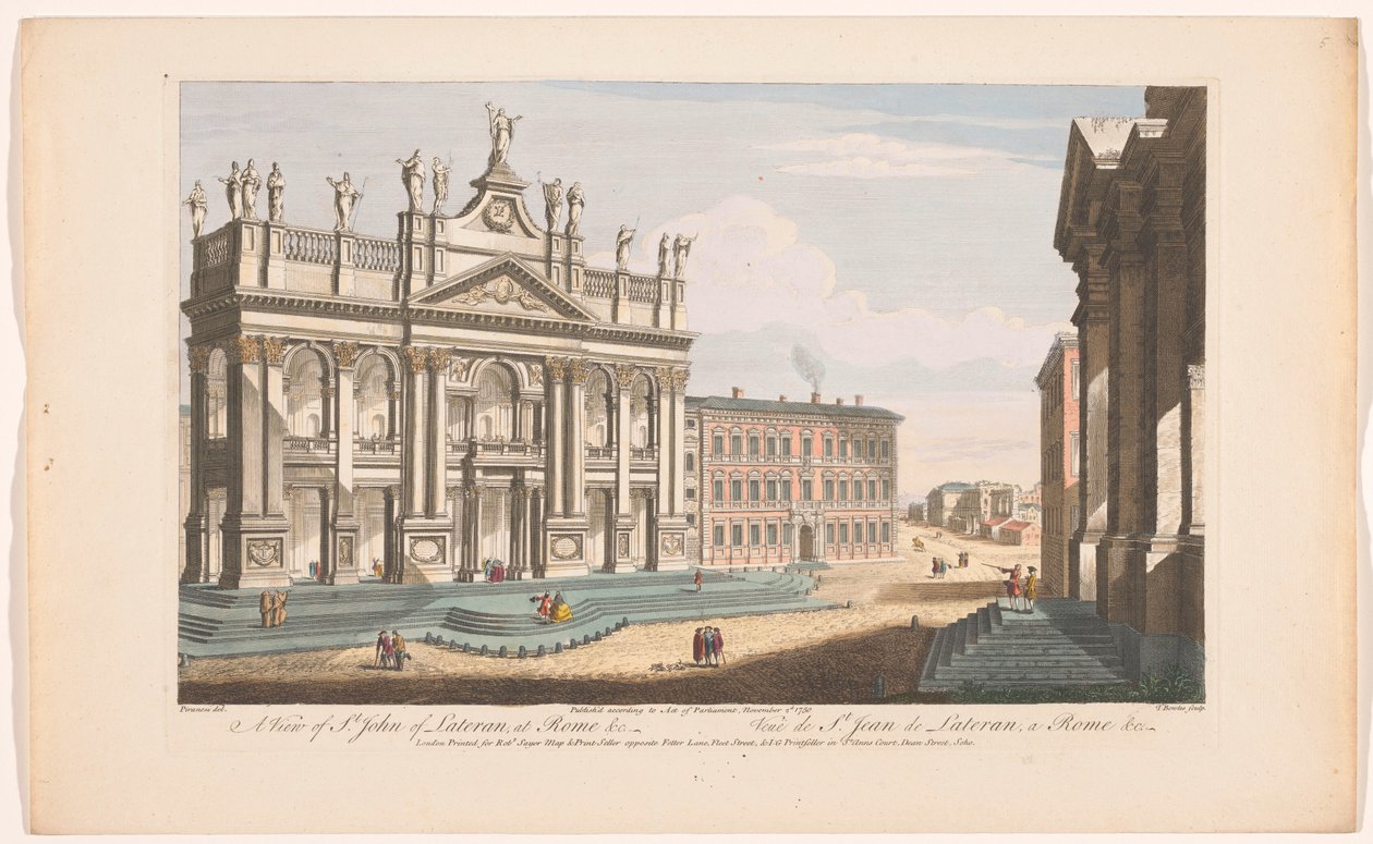 Utsikt over Saint John Lateran-kirken i Roma En utsikt over St. Johannes av Lateran, i Roma &c (tittel på objekt) Roma (serietittel) av Robert Sayer