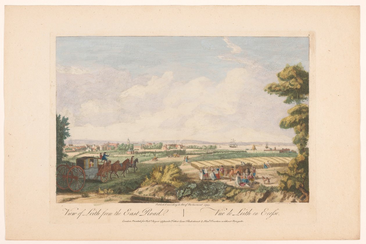 Utsikt over byen Leith Utsikt over Leith fra østveien (tittel på objekt) Skottland (serietittel) av Robert Sayer