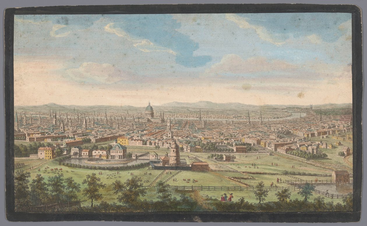 Utsikt over byen London sett fra nord En nordlig utsikt over London (tittel på objekt) London (serietittel) av Robert Sayer