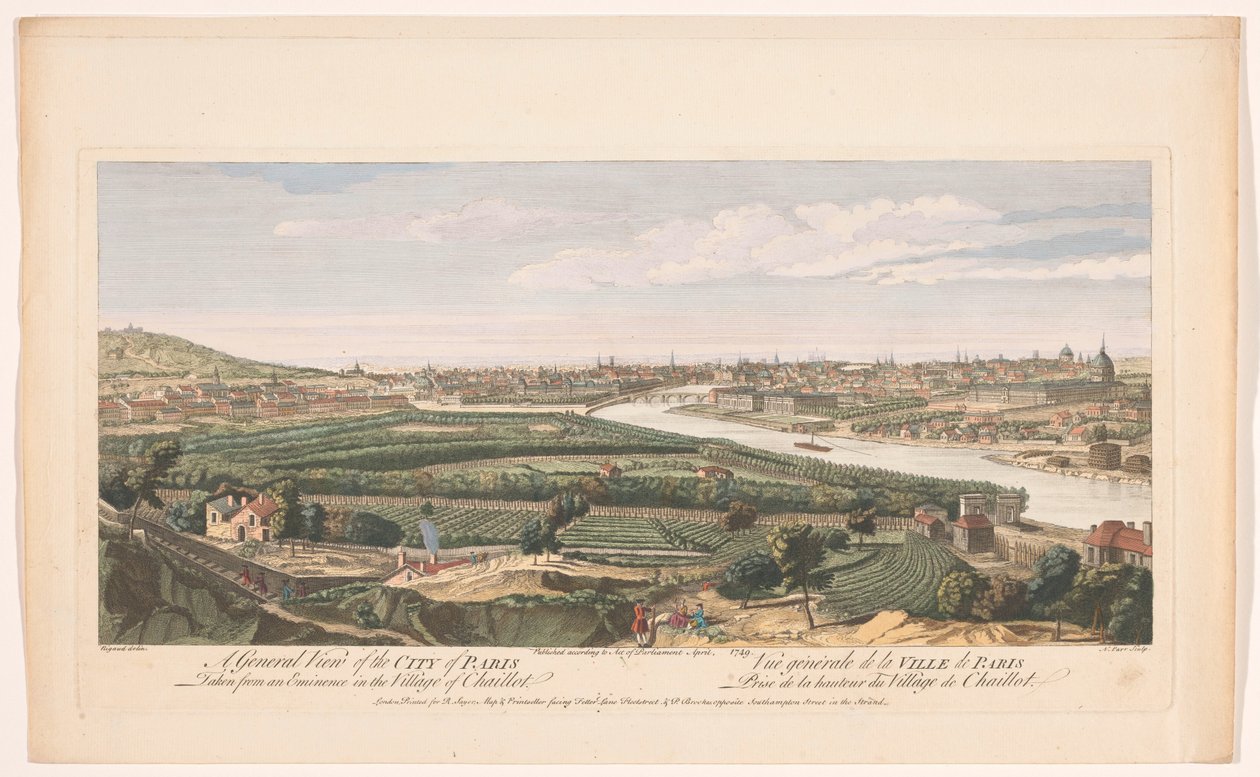 Utsikt over byen Paris sett fra landsbyen Chaillot Et generelt syn på byen Paris hentet fra en eminens i landsbyen Chaillot (tittel på objekt) Paris (serietittel) av Robert Sayer
