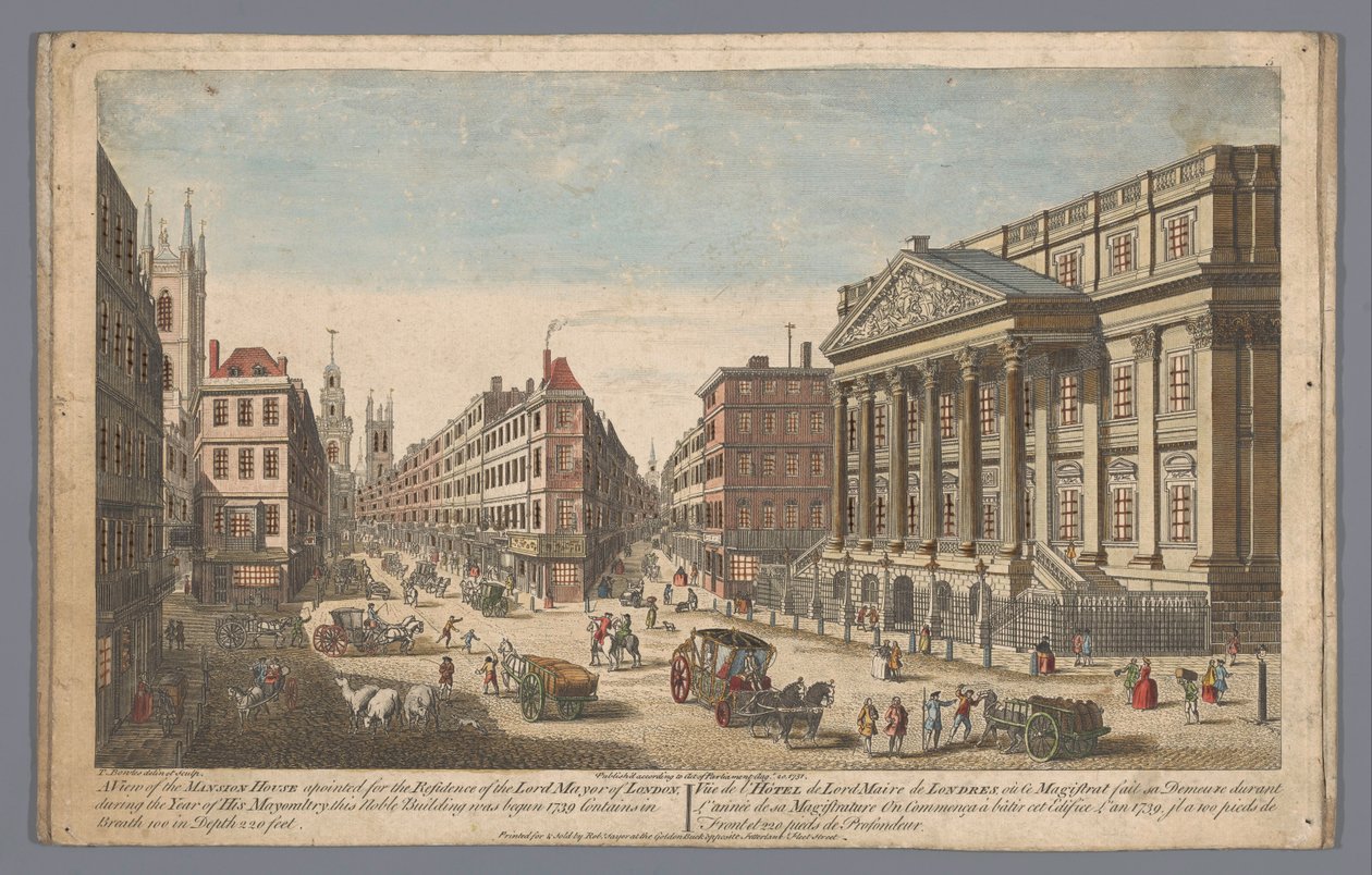 Utsikt over Mansion House i London En utsikt over Mansion House (...) (tittel på objekt) London (serietittel) av Robert Sayer