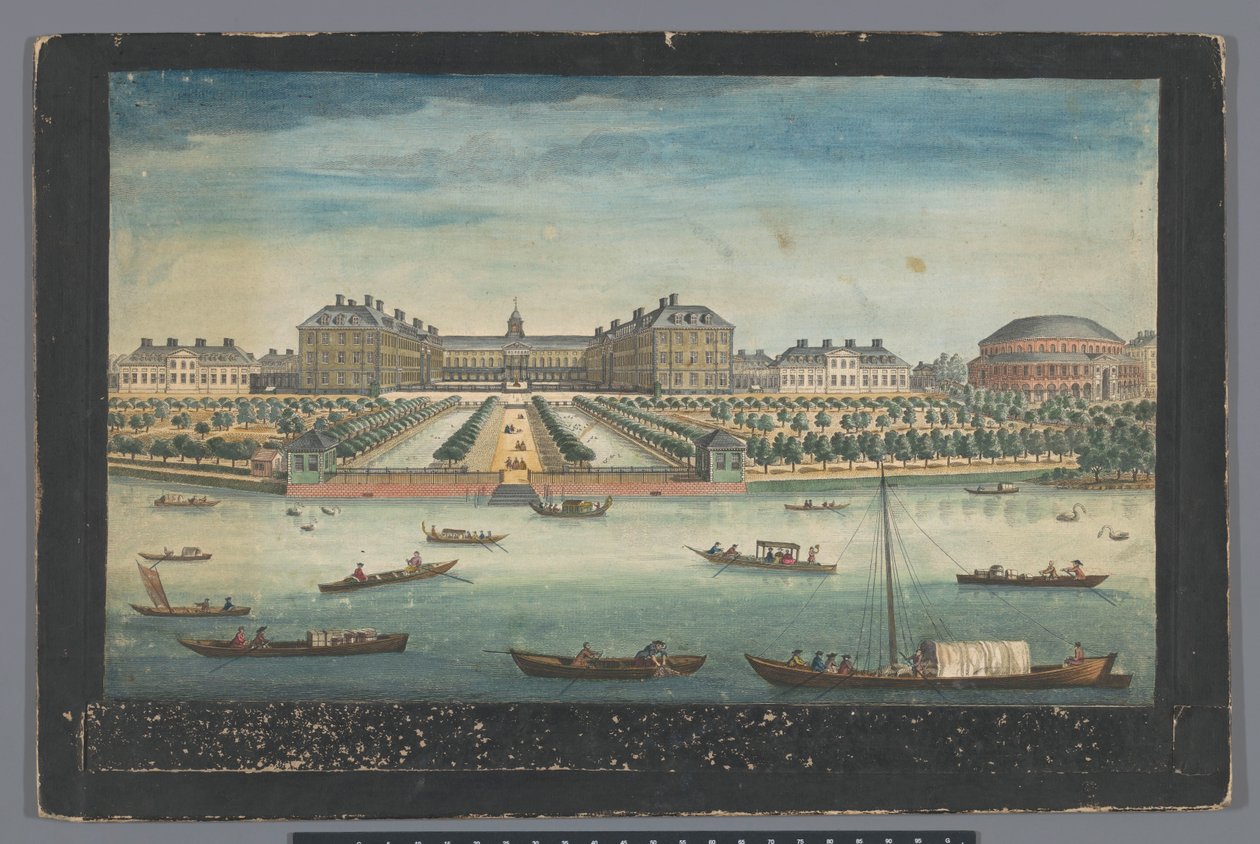 Utsikt over Royal Hospital Chelsea og Rotunda i Ranelagh Gardens i London En utsikt over Royal Hospital i Chelsea og Rotunda i Ranelaigh Gardens (tittel på objekt) London (serietittel) av Robert Sayer