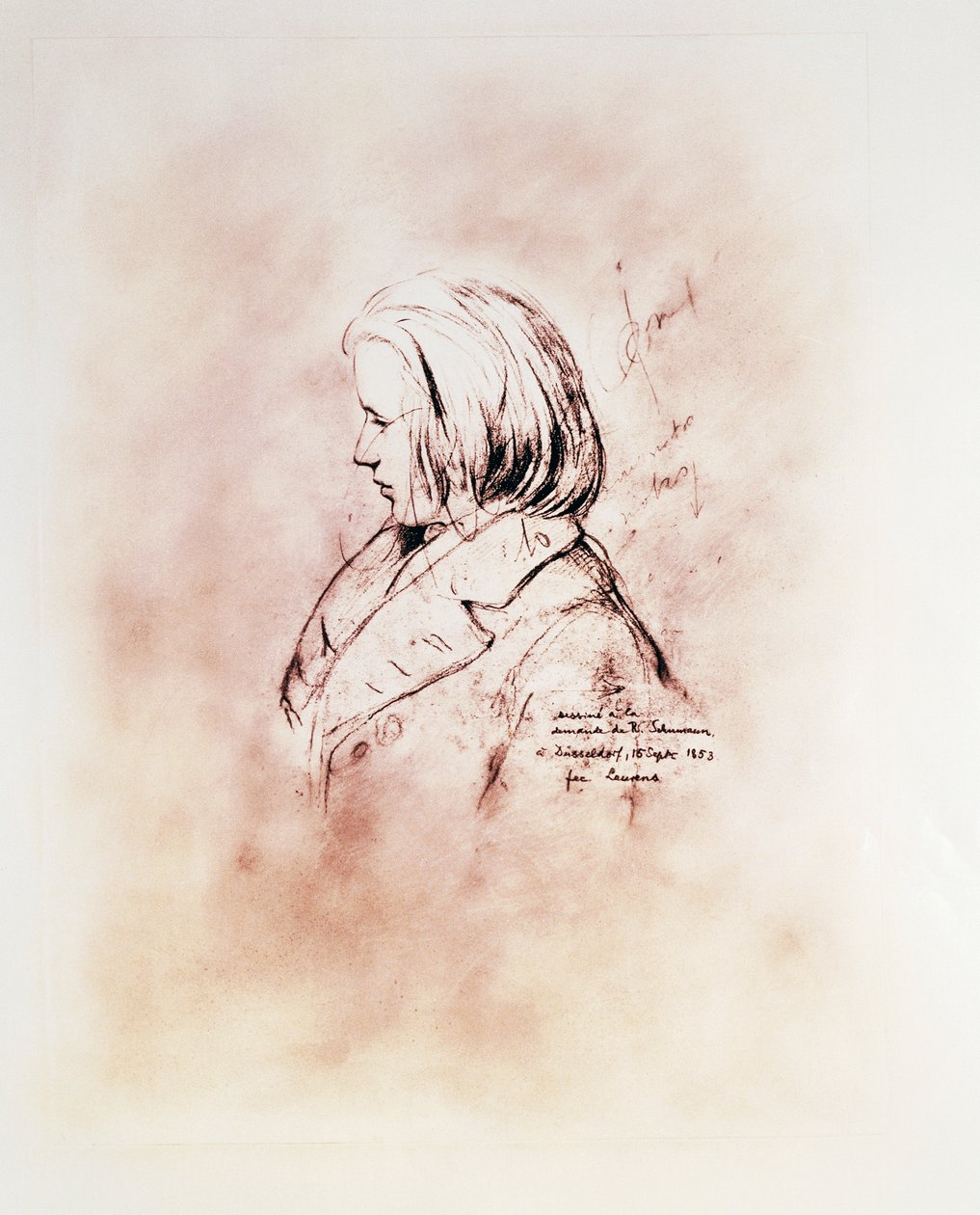 Portrett av den tyske komponisten Johannes Brahms (Hamburg av Robert Schumann