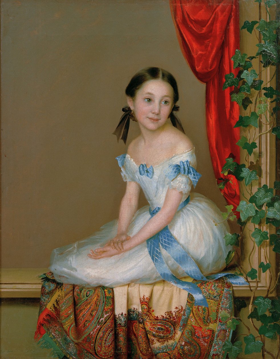 Jente med kasjmirskjerf Portrett av prinsesse Abamelek-Lazareva, etter 1839 av Robert Schwede