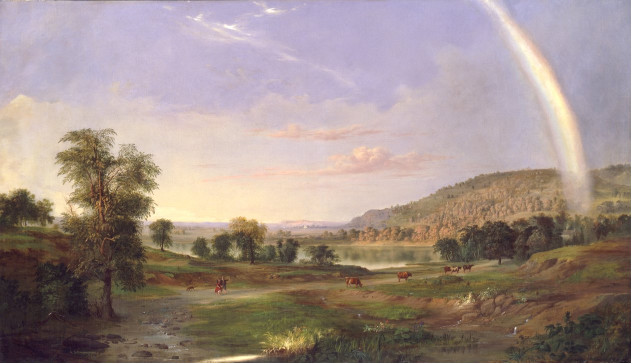Landskap med regnbue, 1859. av Robert Seldon Duncanson