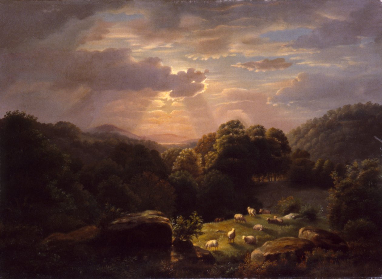 Landskap med sauer, n.d. av Robert Seldon Duncanson