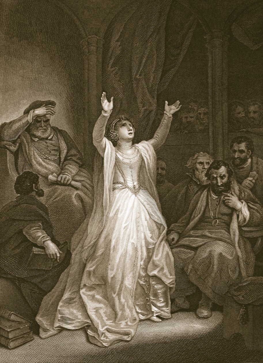 Fordømmelse av Anne Boleyn, gravert av George Noble, illustrasjon fra David Humes 