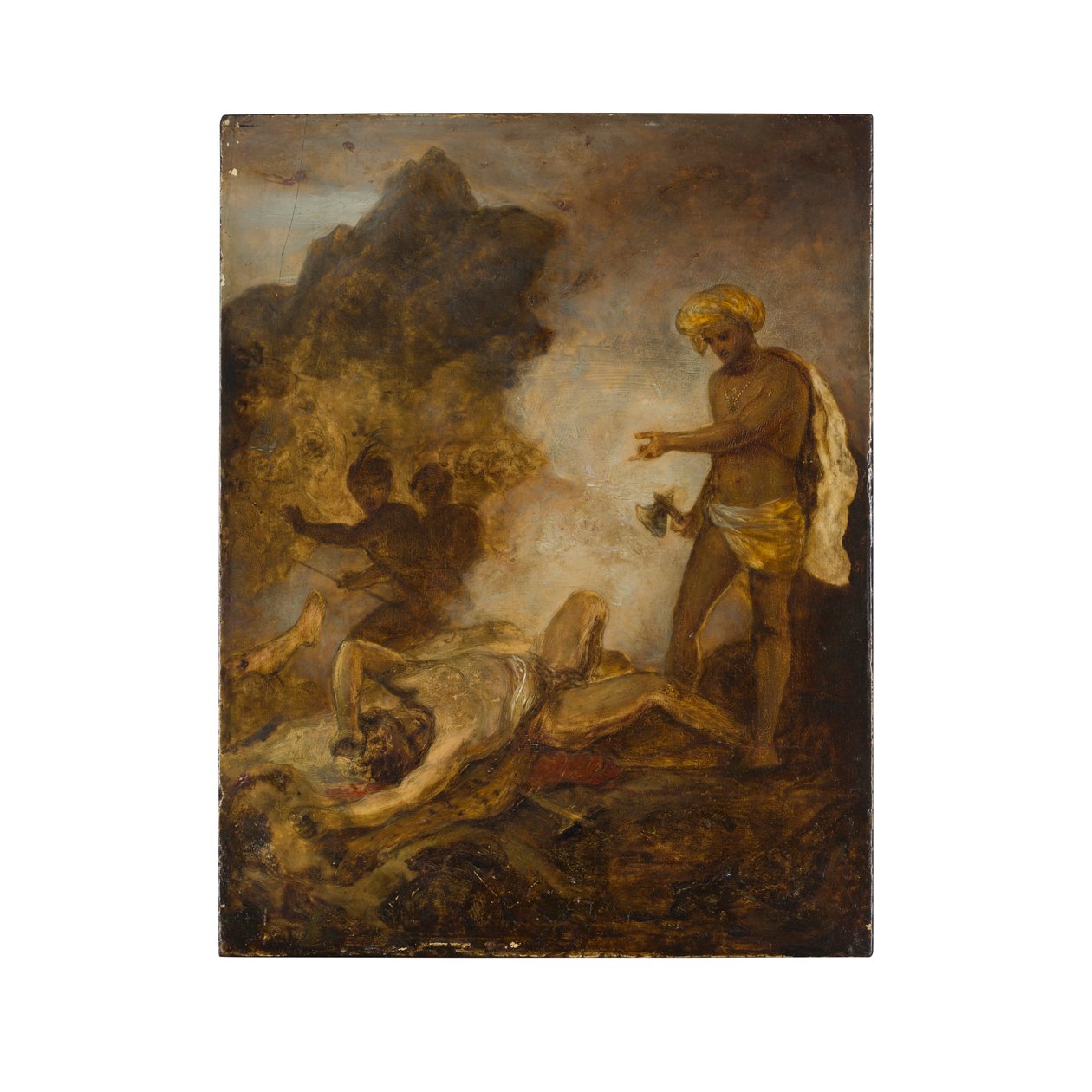 Don Raphael and his Companions Surprised by Corsairs (olje på papir lagt på panel) av Robert Smirke