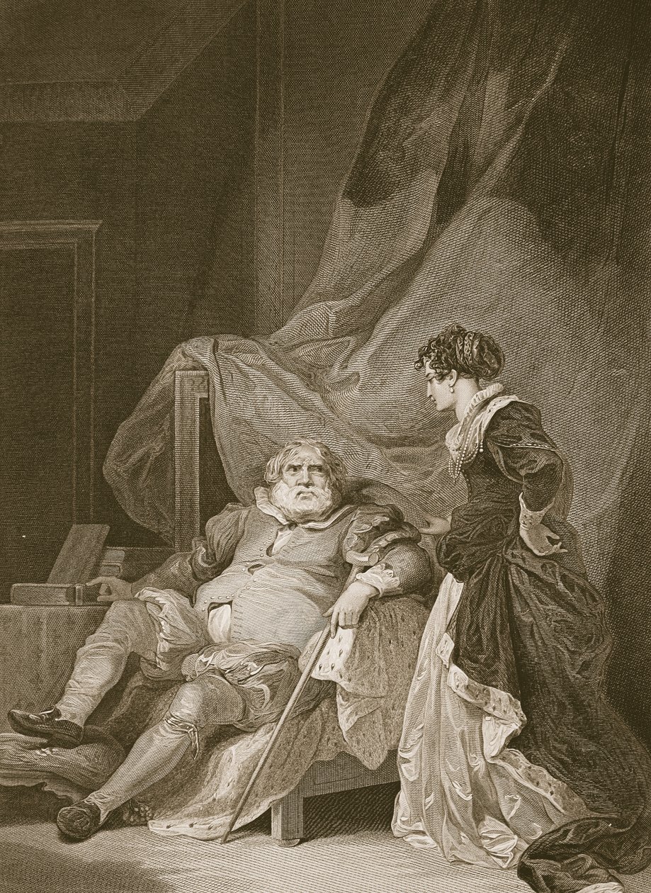 Henry den 8. og Catherine Parr, gravert av George Noble, illustrasjon fra David Humes 