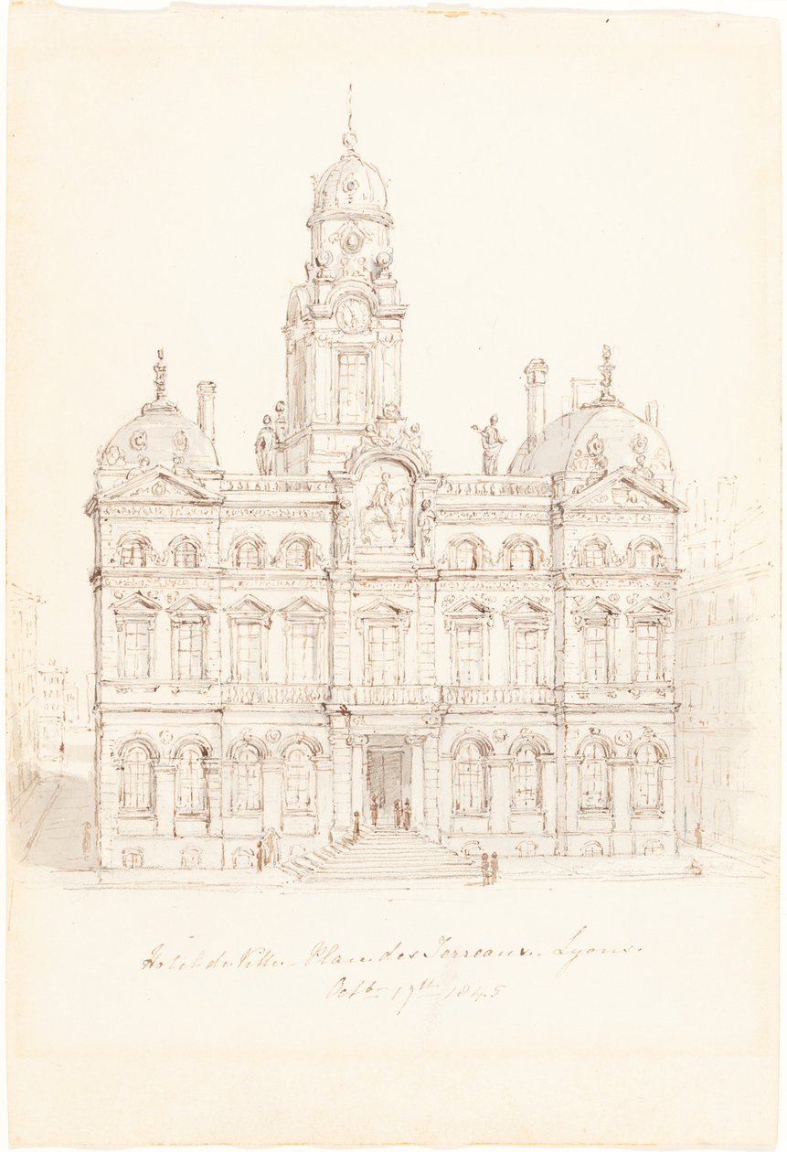 Rådhuset, Place des Terreaux, Lyon av Robert Smirke
