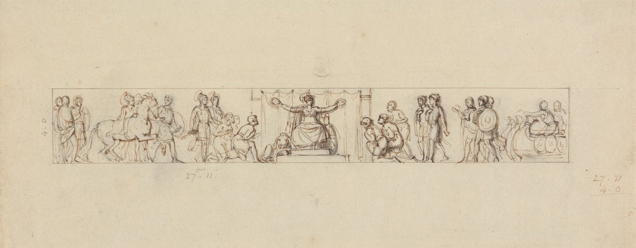 Studie til et relieff med romanske figurer av Robert Smirke