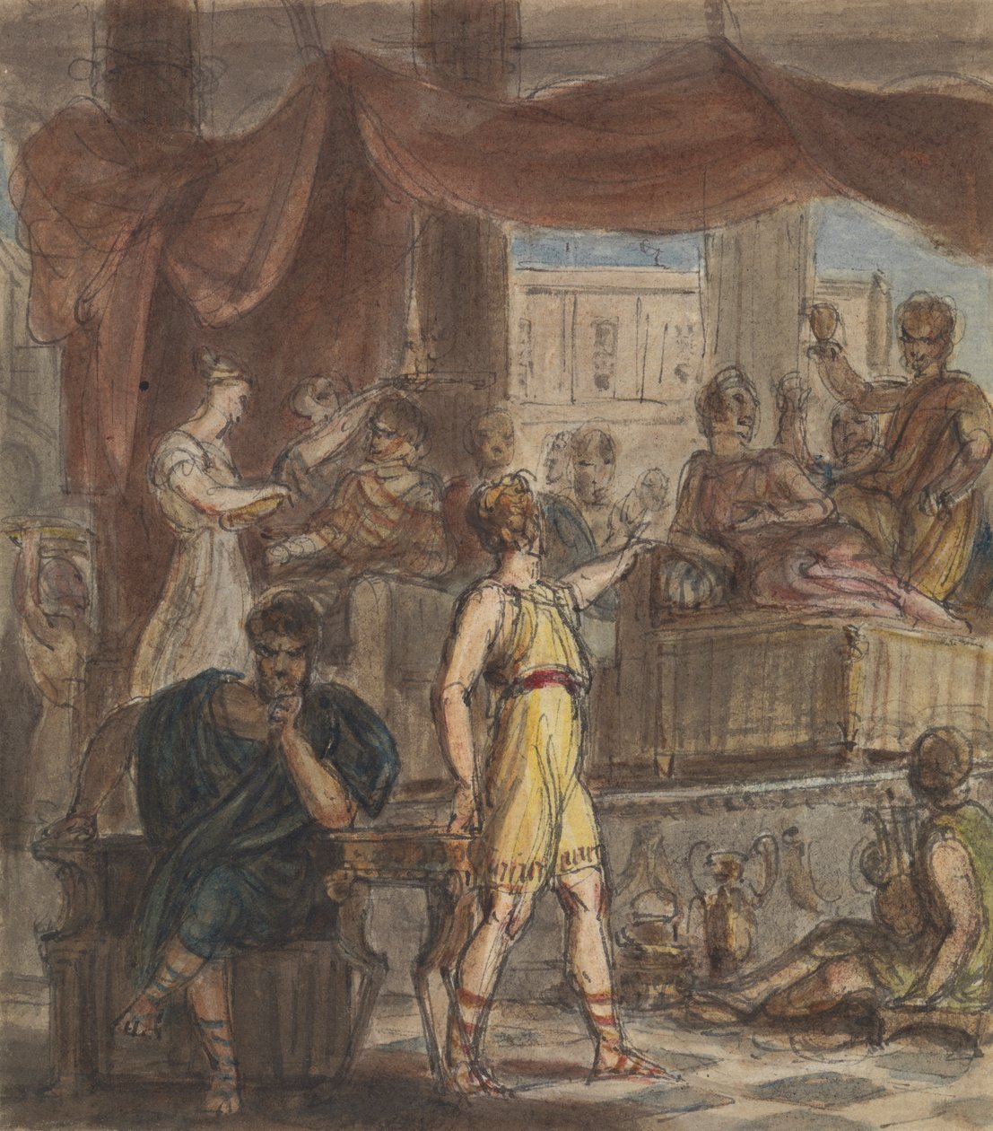 Studie av en romersk bankettscene av Robert Smirke