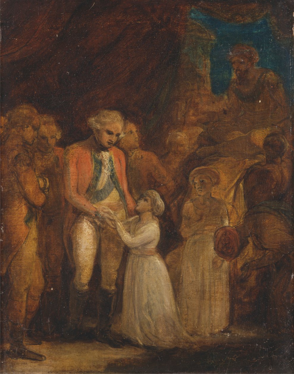 De to sønnene til Tipu Sahib, sultanen av Mysore, blir overlevert som gisler til general Cornwallis av Robert Smirke