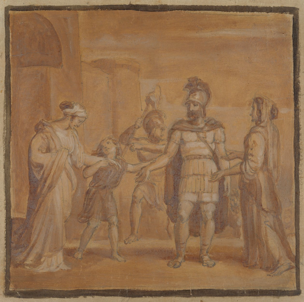 Virgilia og Volumnia ber Coriolanus av Robert Smirke