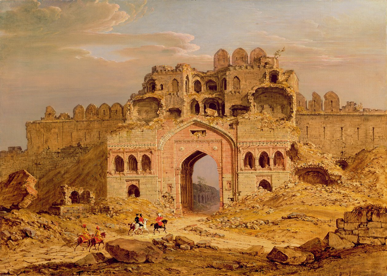 Inne i hovedinngangen til Purana Qila, Delhi av Robert Smith