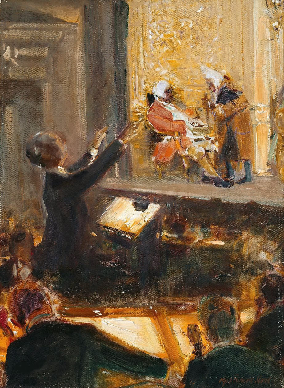 Ernst Edler von Schuch dirigerer Rosenkavalier av Richard Strauss, 1912. av Robert Sterl