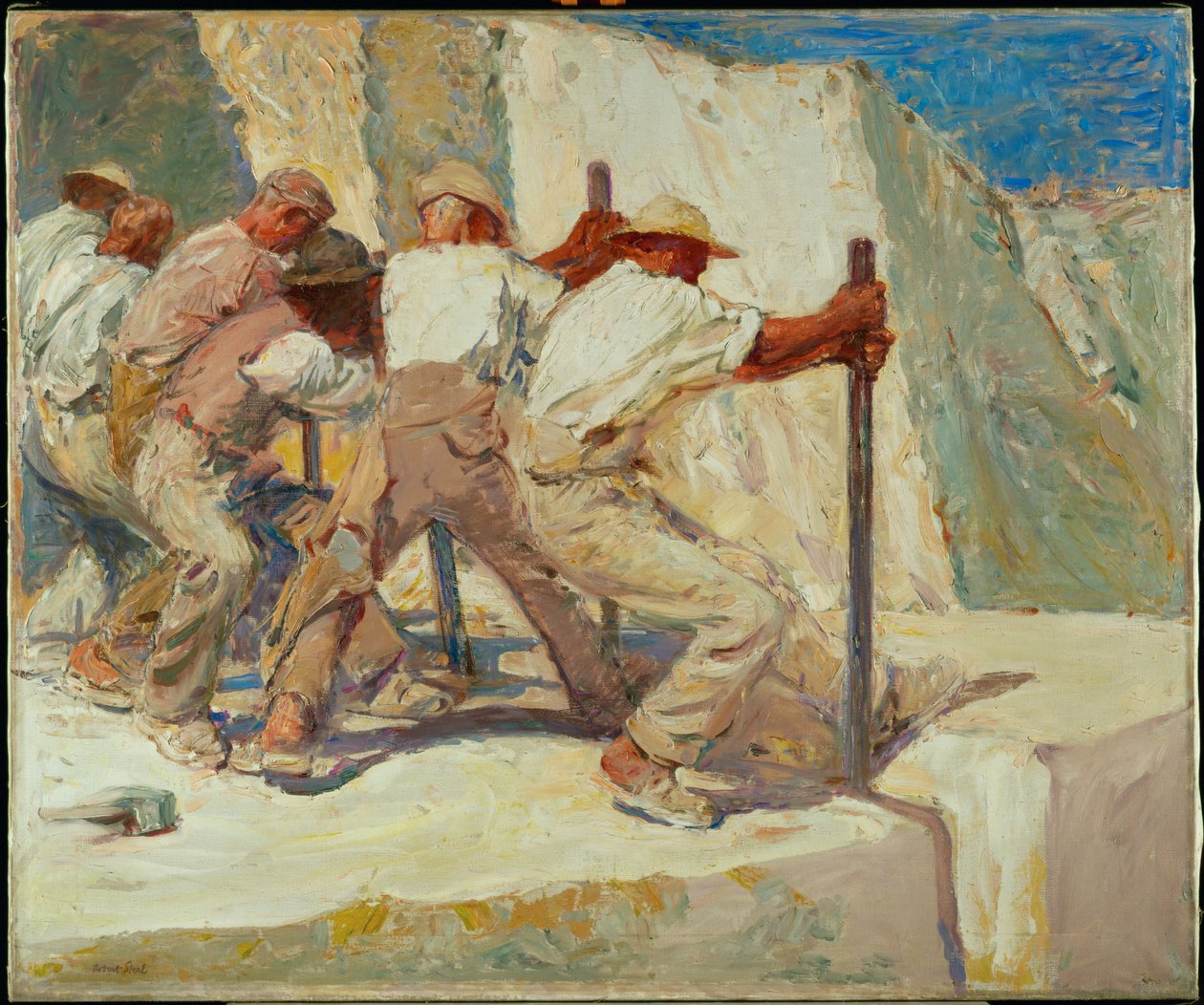 Steinhoggere (olje på lerret) av Robert Sterl