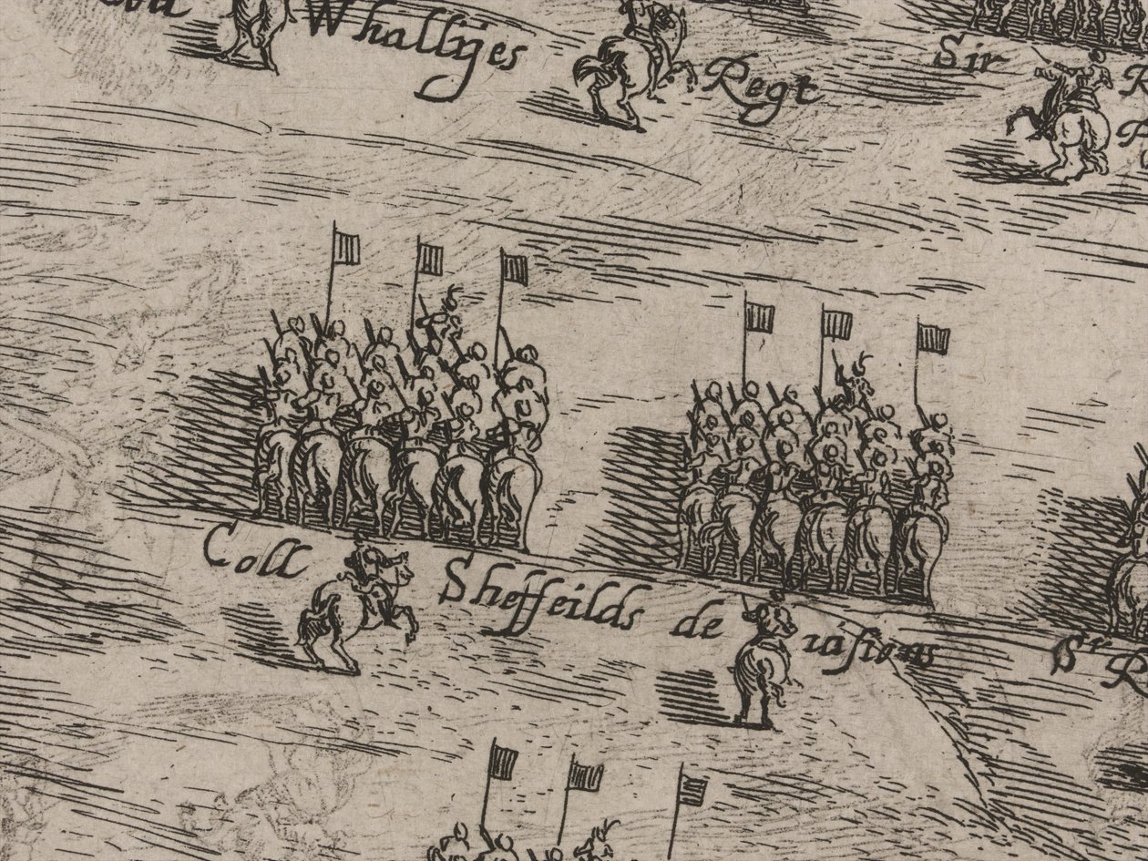 Beskrivelse av hærene til Hest og Fot av Hans Majesteter, og Sir Thomas Fairefax; den fjortende dagen i juni 1645 av Robert Streater or Streeter