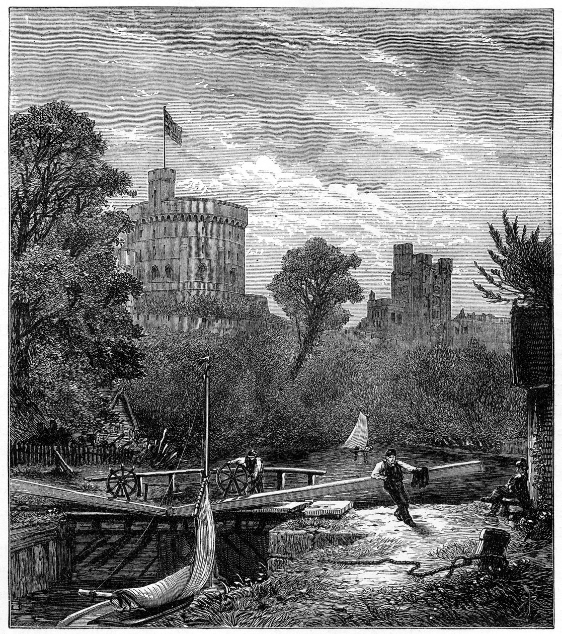 Gammel Windsor Lock, 1880. av Robert Taylor Pritchett