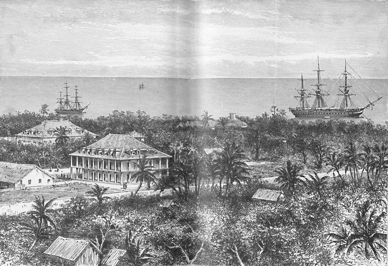 Queens Palace i Papeete, Tahiti, c1885, 1890 av Robert Taylor Pritchett