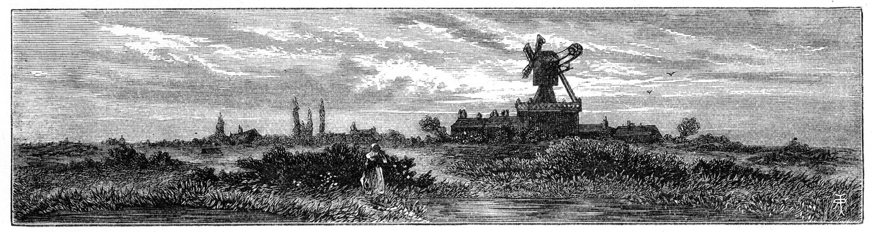 Vindmølle på Wimbledon Common, 1880 av Robert Taylor Pritchett
