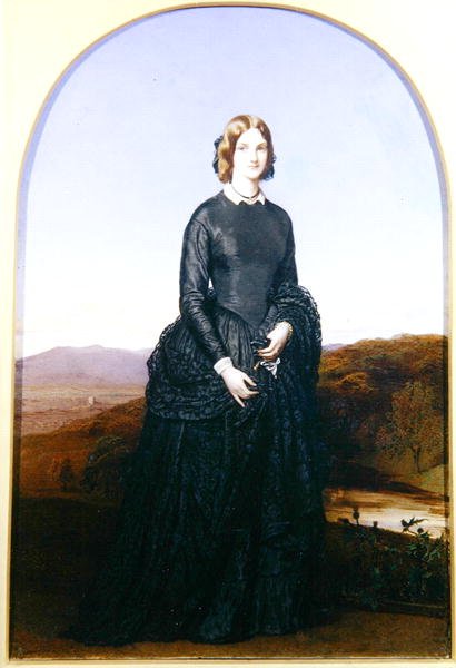 Portrett av Selina, Viscountess Newport (akvarell på elfenben) av Robert Thorburn