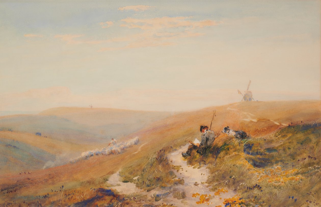 The Sussex Downs (høst) av Robert Thorne Waite