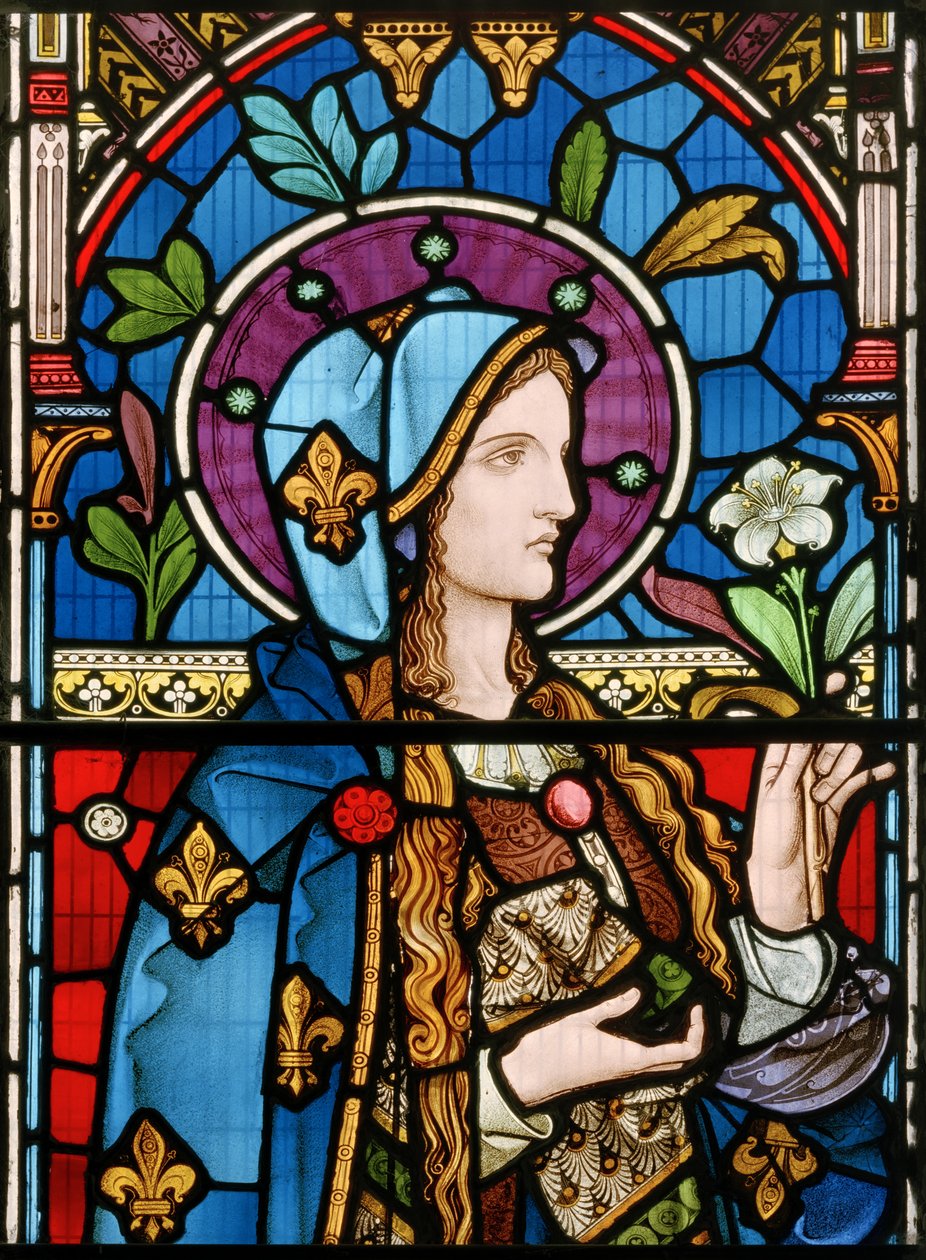 Jomfru Maria, 1863 (farget glass) av Robert Turnill Bayne