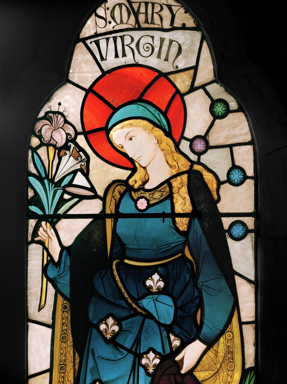 Jomfru Maria, 1864 (farget glass) av Robert Turnill Bayne