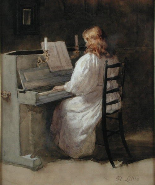 Nocturne (akvarell på papir) av Robert W. Little