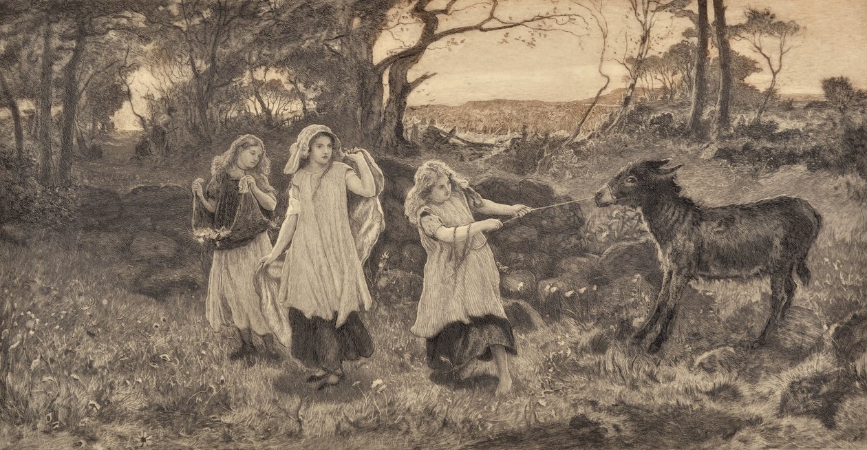 Tre jenter og et esel av Robert Walker Macbeth