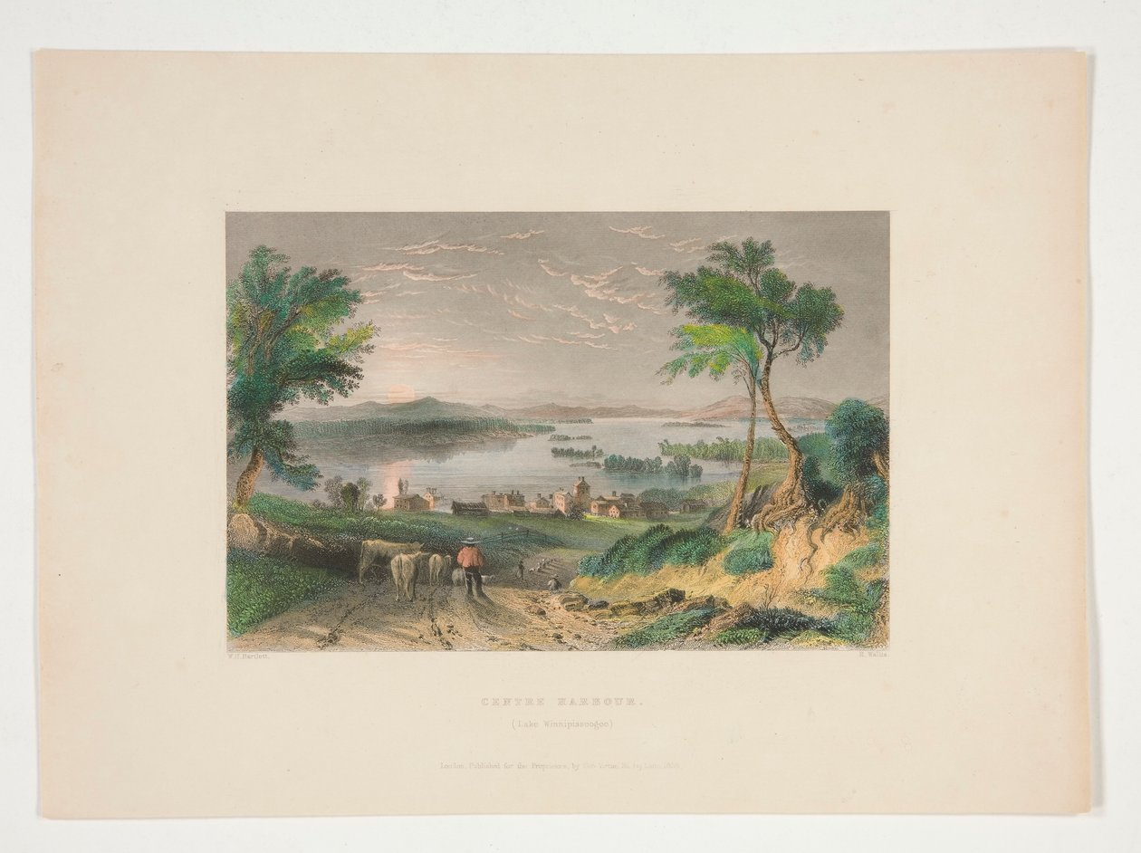 Center Harbour, Lake Winnipesaukee, illustrasjon for Nathaniel Parker Willis av Robert Wallis
