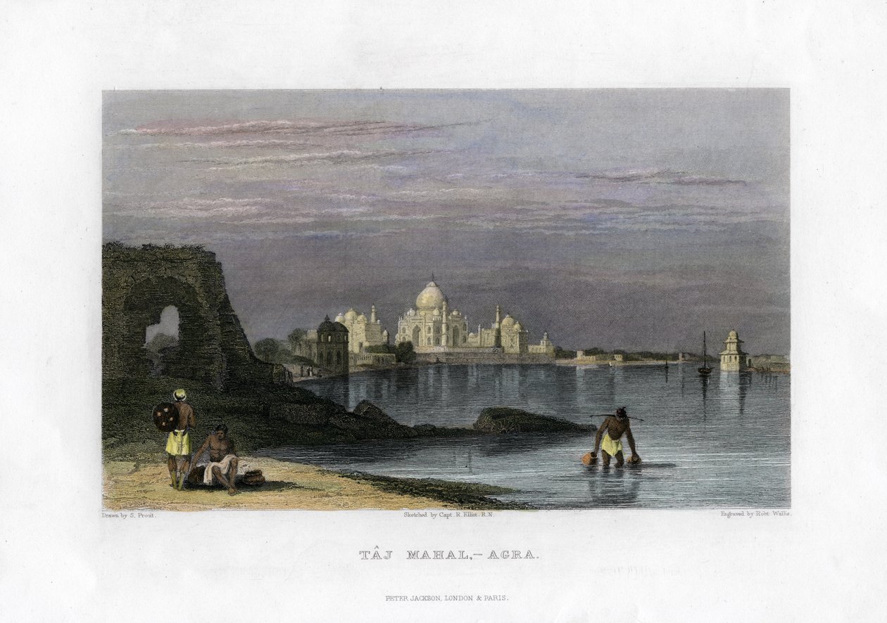 Taj Mahal, Agra, India, 1800-tallet av Robert Wallis