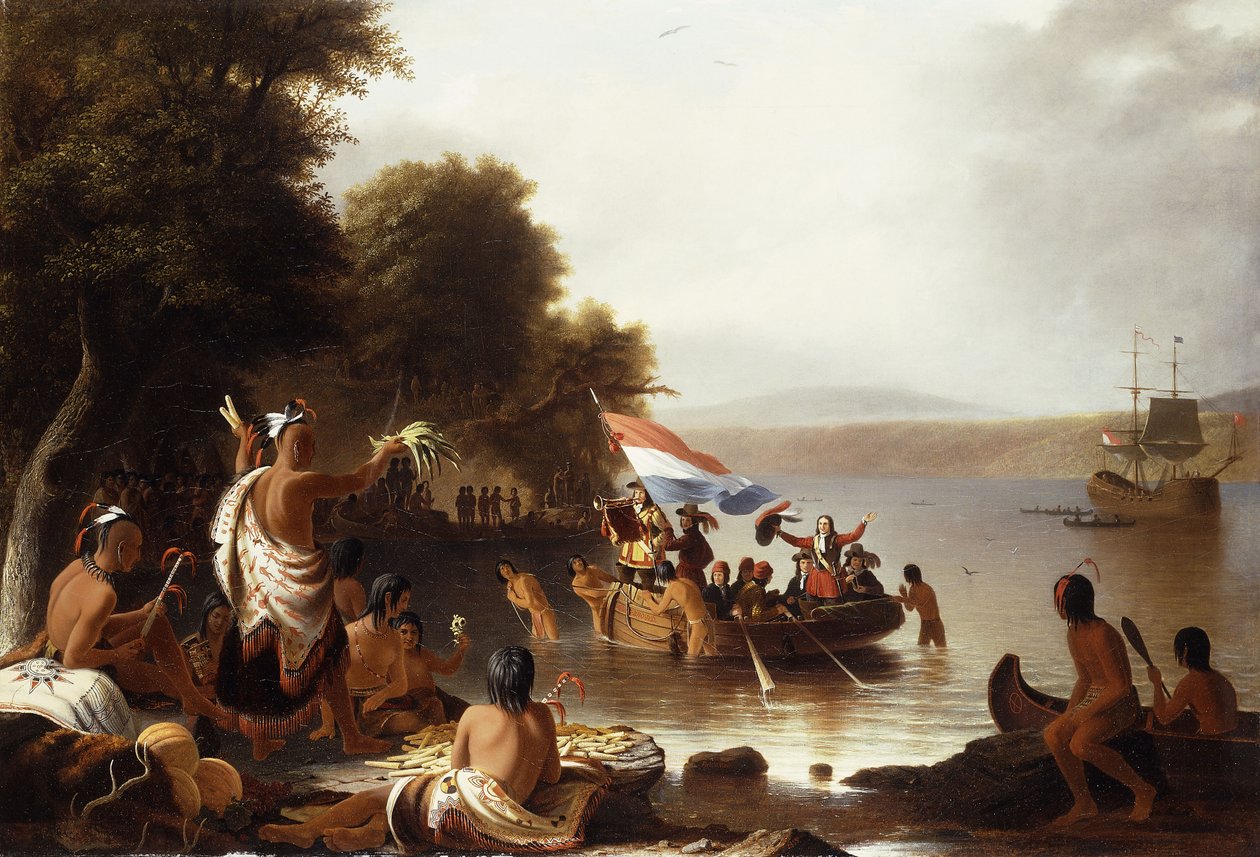 Landing av Henry Hudson, 1608 ved Verplanck Point, nær Peekskill, New York, av Robert Walter Weir