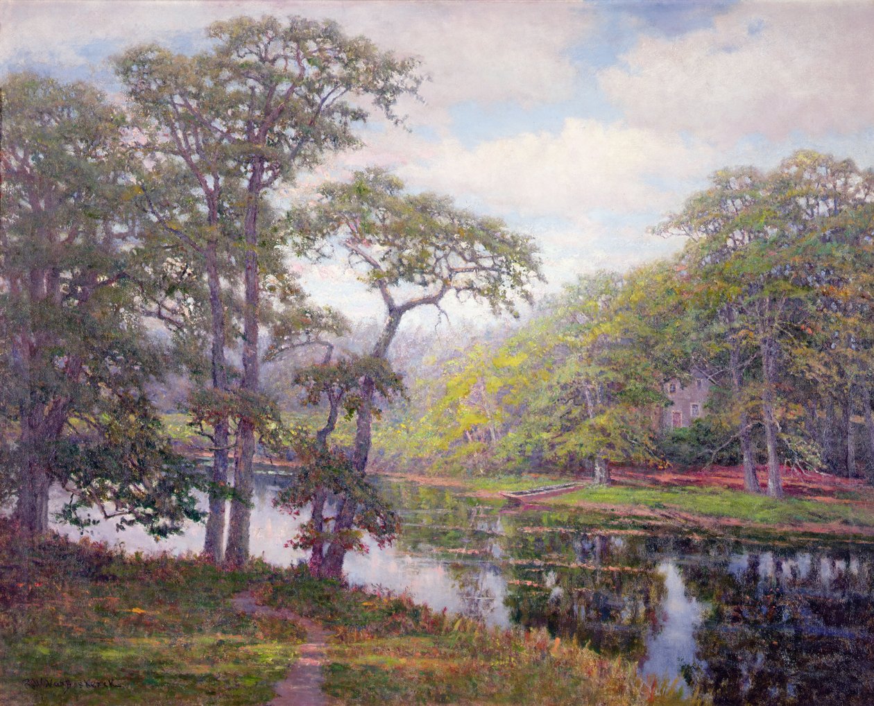 Peacedale, Rhode Island (olje på lerret) av Robert Ward van Boskerck