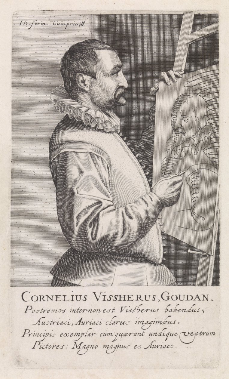 Portrett av Cornelis Visscher av Robert Willemsz de Baudous