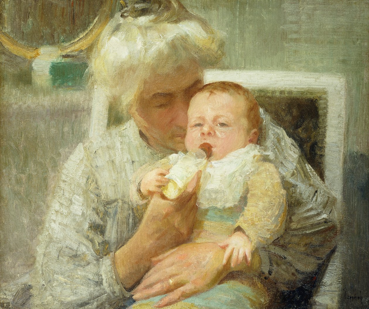Babyens flaske av Robert William Vonnoh