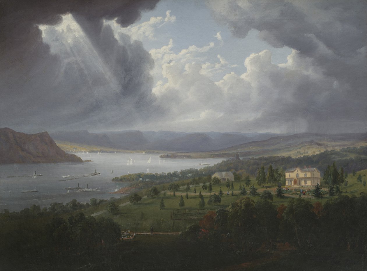 Utsikt over Hudson River fra Tarrytown Heights av Robert the Younger Havell