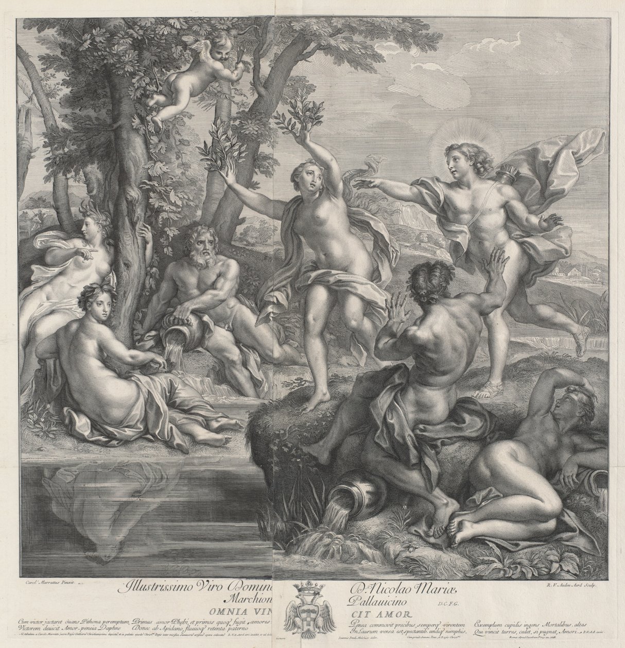 Kjærligheten overvinner alt [Apollo og Daphne], 1728. av Robert van Audenaerde