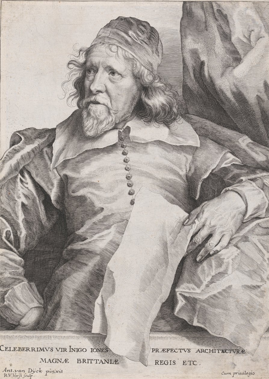 Den mest kjente mannen Inigo Jones, prefekt for arkitekturen til kongen av Storbritannia osv. av Robert van Voerst