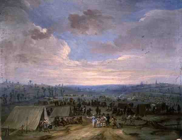 Et kavalerileir (olje på panel) av Robert van den Hoecke