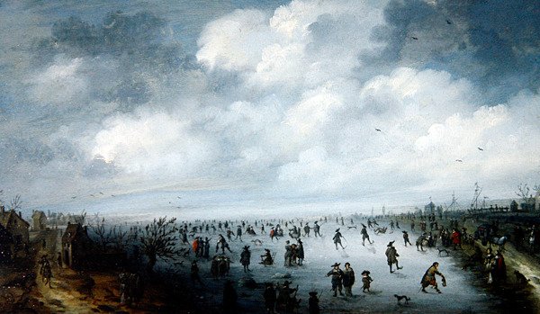 En vinterscene av Robert van den Hoecke