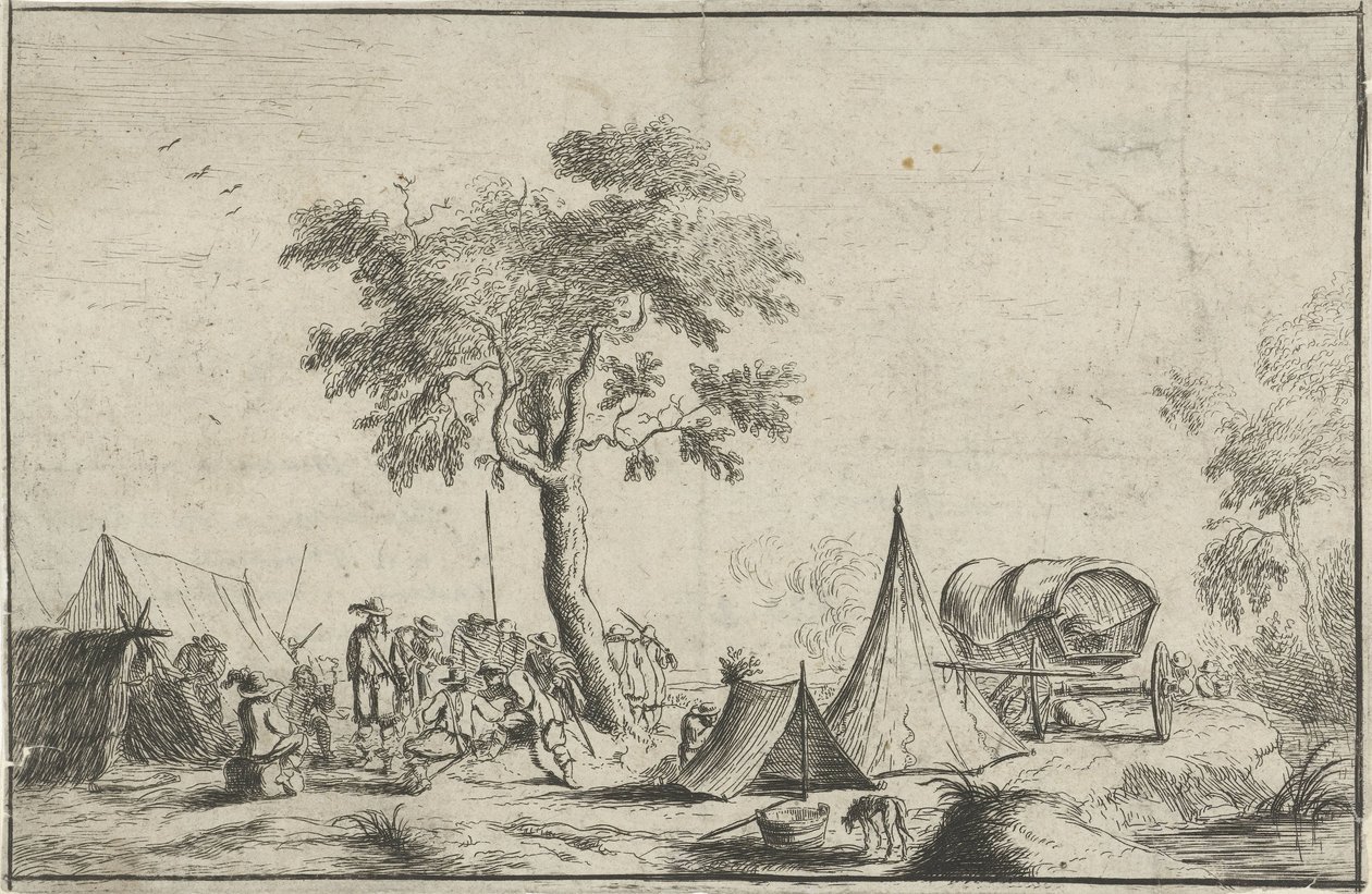 Leir med spiss telt av Robert van den Hoecke