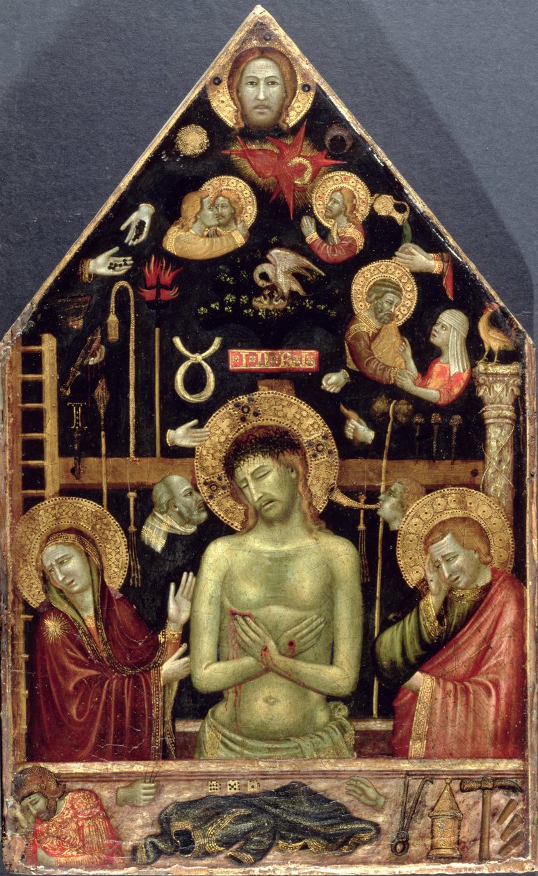 The Man of Sorrows, ca. 1354 (tempera og bladgull på panel) av Roberto d Oderisi